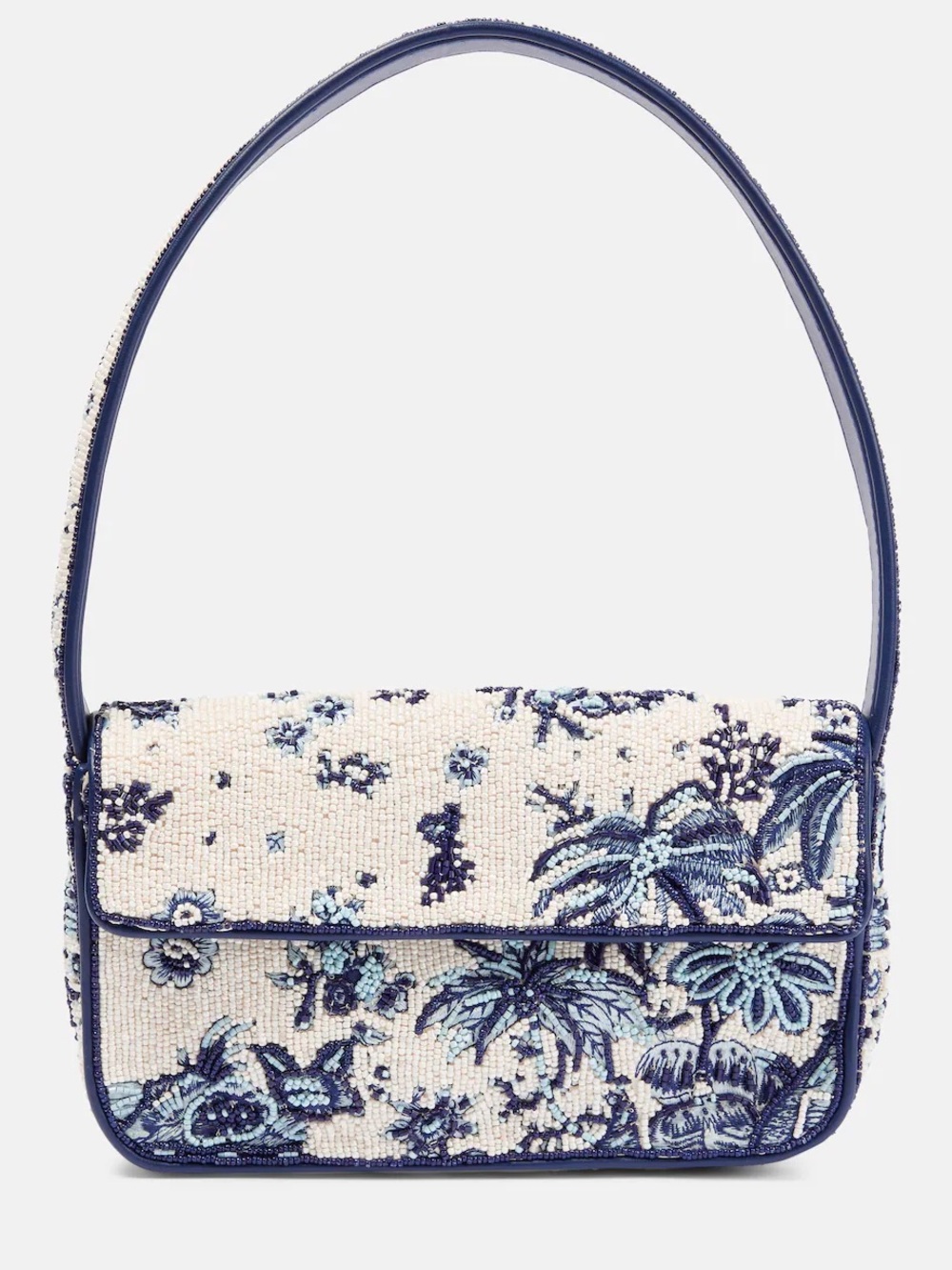 STAUD Tommy beaded shoulder bag in Toile De Pup